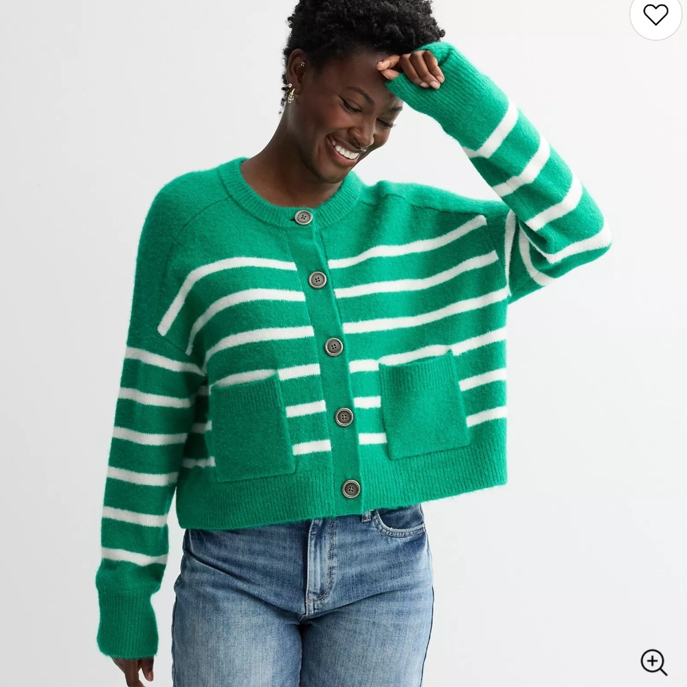 Boxy Button Front Cardigan